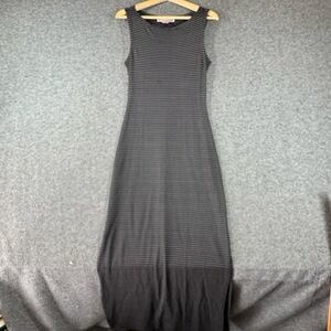 Vintage 90s Necessary Objects Minimalist Maxi Dress‎ Womens M Striped Sleeveless
